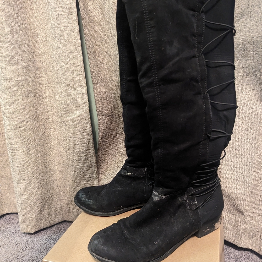 Knee high black boots